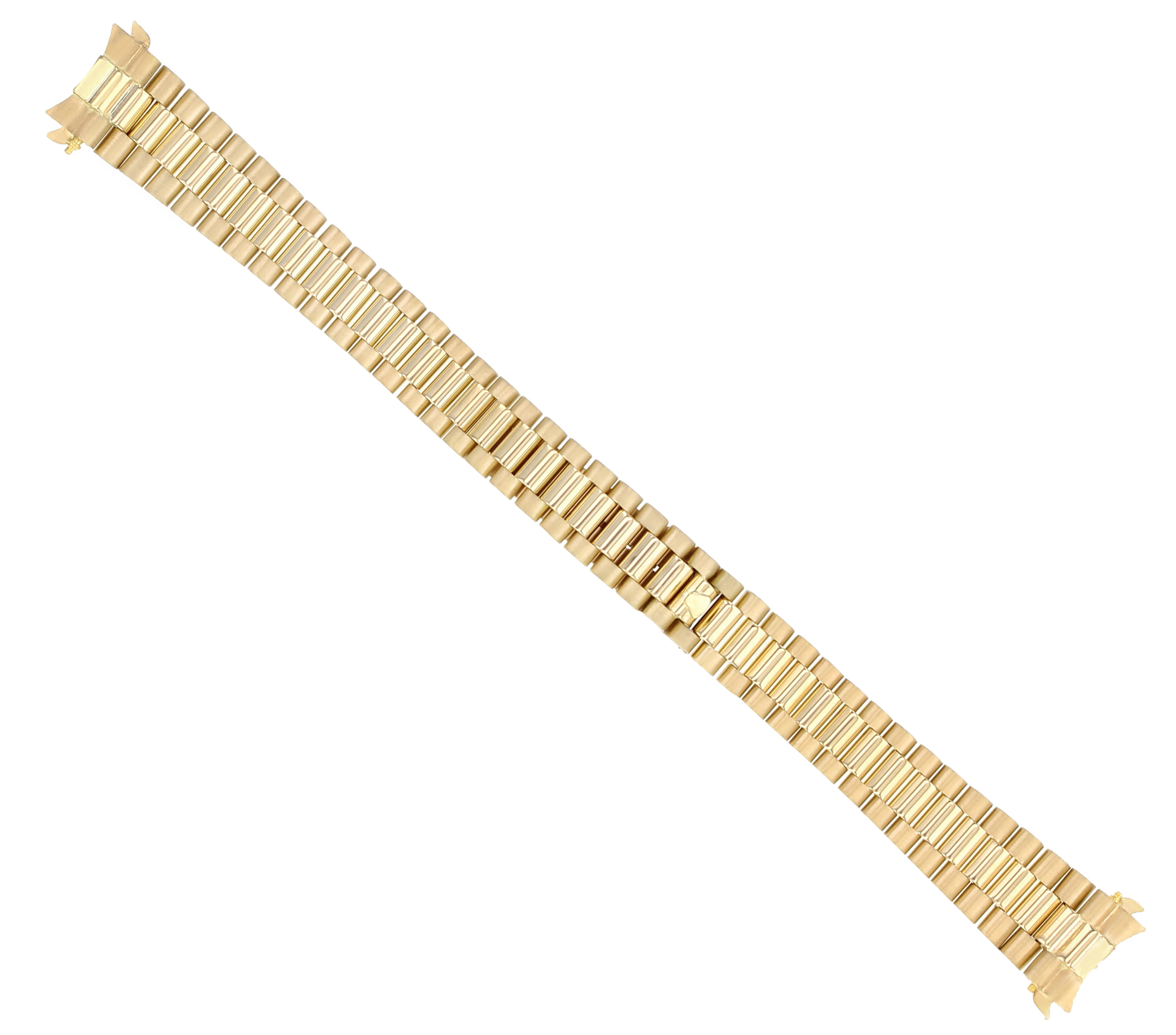 13MM 18K YELLOW GOLD PRESIDENT WATCH BAND FOR ROLEX 26MM SOLID CENTER