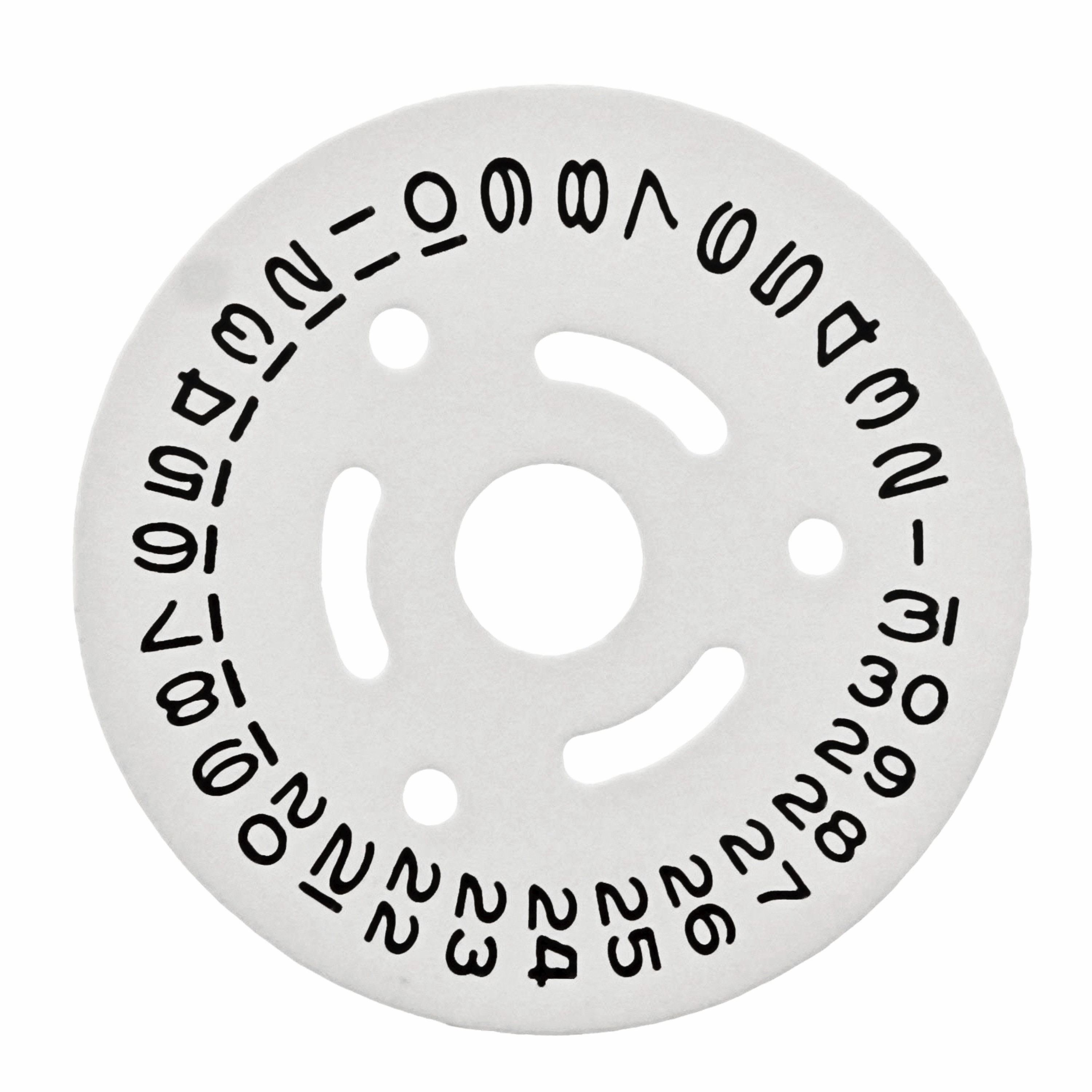 DATE DISC FOR LADIES 26MM ROLEX 2030-2035 MOVEMENT WHITE WITH BLACK NUMBERS  | Ewatchparts