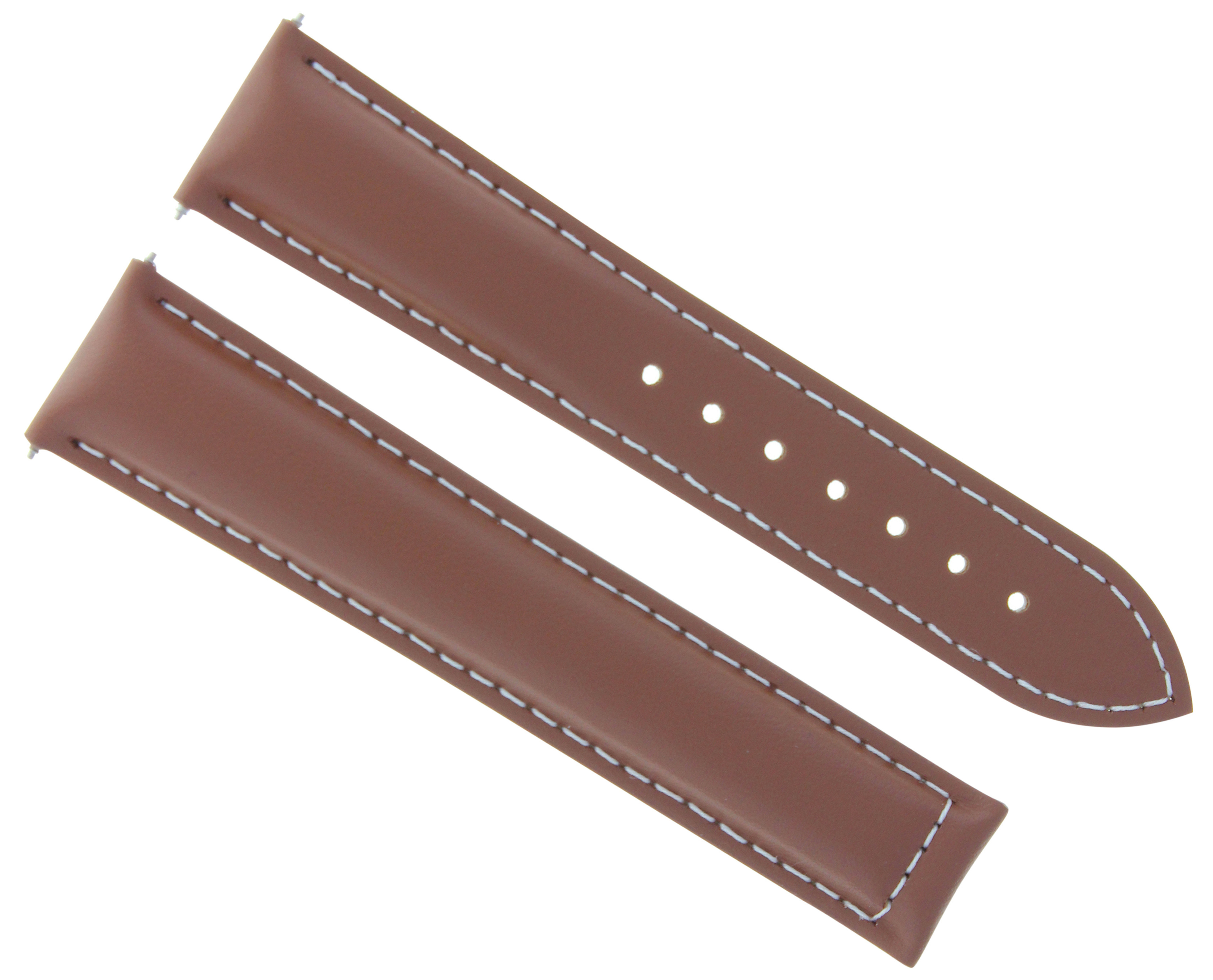 18MM LEATHER WATCH STRAP BAND FOR OMEGA SEAMASTER SPEEDMASTER TAN/BROWN