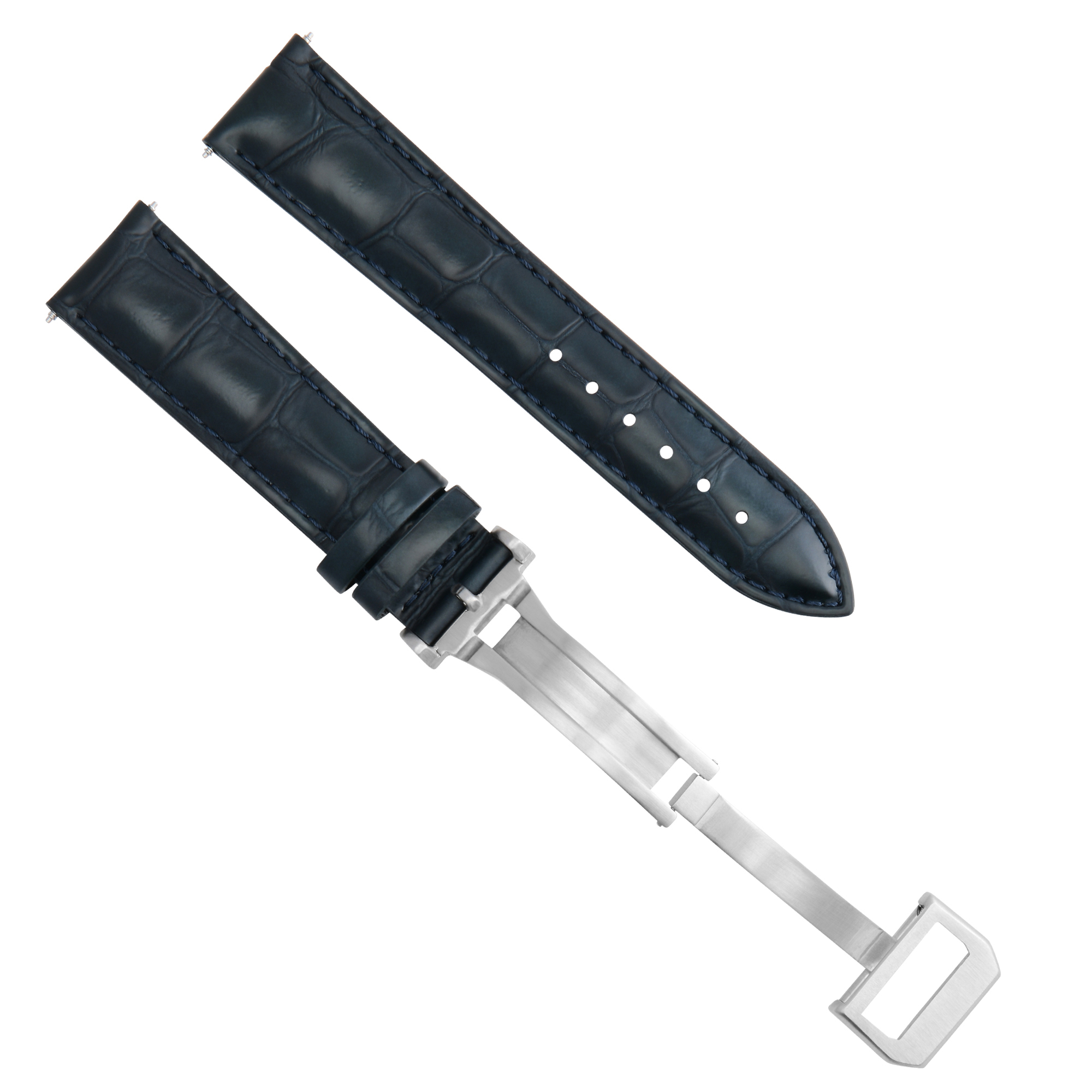 20MM LEATHER WATCH BAND STRAP FOR IWC PILOT PORTUGUES DEPLOYMENT CLASP