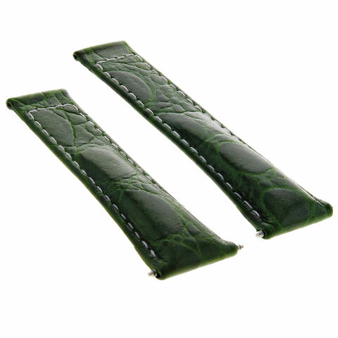 CROC LEATHER WATCH STRAP FOR ROLEX DAYTONA REGULAR BLACK TAN GREEN YELLOW GOLD - Picture 20 of 21