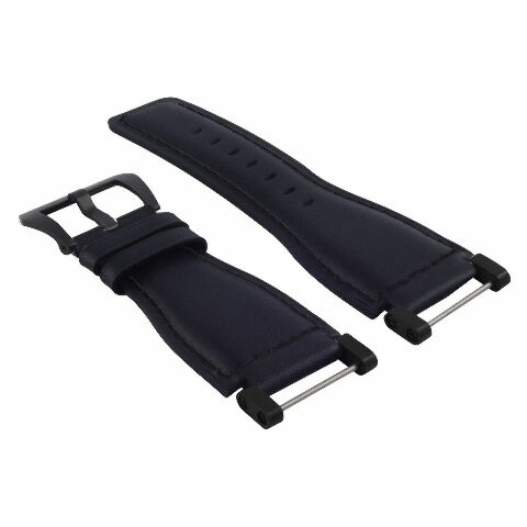 24MM FOR SUUNTO CORE REPLACEMENT SMOOTH LEATHER WATCH BAND STRAP + BLACK PVD ADA - Picture 9 of 81