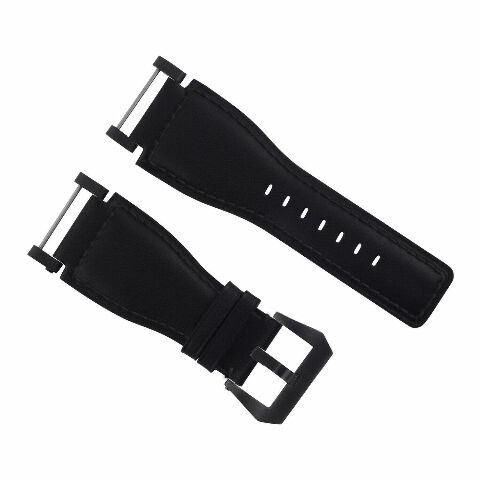 24MM FOR SUUNTO CORE REPLACEMENT SMOOTH LEATHER WATCH BAND STRAP + BLACK PVD ADA - Picture 10 of 81