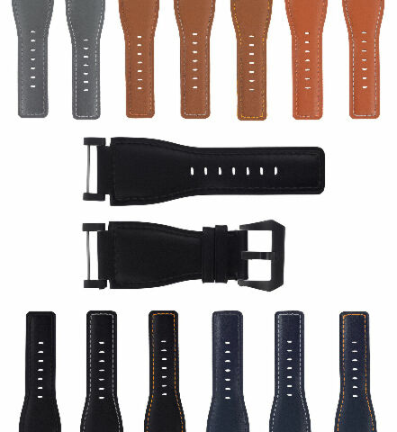 24MM FOR SUUNTO CORE REPLACEMENT SMOOTH LEATHER WATCH BAND STRAP + BLACK PVD ADA - Picture 7 of 81