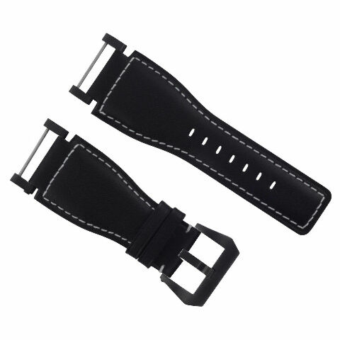 24MM FOR SUUNTO CORE REPLACEMENT SMOOTH LEATHER WATCH BAND STRAP + BLACK PVD ADA - Picture 16 of 81