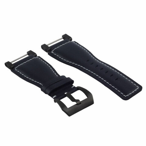 24MM FOR SUUNTO CORE REPLACEMENT SMOOTH LEATHER WATCH BAND STRAP + BLACK PVD ADA - Picture 13 of 81