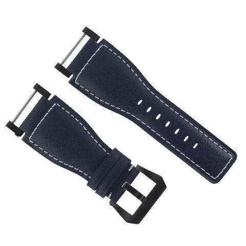 24MM FOR SUUNTO CORE REPLACEMENT SMOOTH LEATHER WATCH BAND STRAP + BLACK PVD ADA - Picture 27 of 81