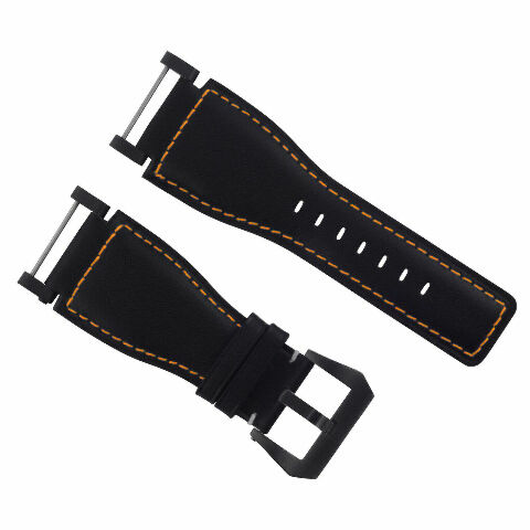 24MM FOR SUUNTO CORE REPLACEMENT SMOOTH LEATHER WATCH BAND STRAP + BLACK PVD ADA - Picture 32 of 81