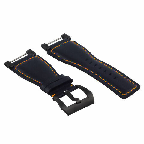 24MM FOR SUUNTO CORE REPLACEMENT SMOOTH LEATHER WATCH BAND STRAP + BLACK PVD ADA - Picture 33 of 81