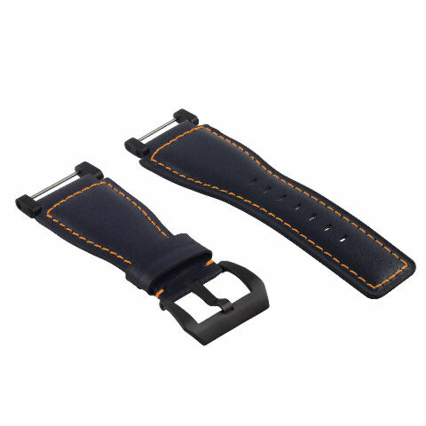 24MM FOR SUUNTO CORE REPLACEMENT SMOOTH LEATHER WATCH BAND STRAP + BLACK PVD ADA - Picture 38 of 81