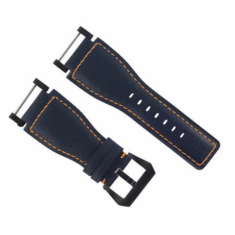 24MM FOR SUUNTO CORE REPLACEMENT SMOOTH LEATHER WATCH BAND STRAP + BLACK PVD ADA - Picture 39 of 81