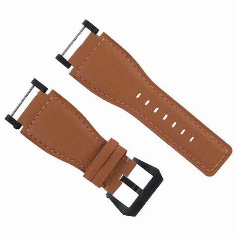 24MM FOR SUUNTO CORE REPLACEMENT SMOOTH LEATHER WATCH BAND STRAP + BLACK PVD ADA - Picture 53 of 81
