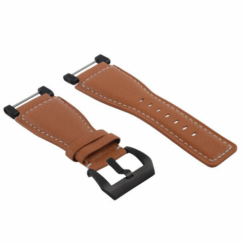 24MM FOR SUUNTO CORE REPLACEMENT SMOOTH LEATHER WATCH BAND STRAP + BLACK PVD ADA - Picture 61 of 81