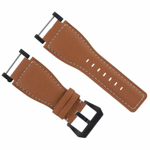 24MM FOR SUUNTO CORE REPLACEMENT SMOOTH LEATHER WATCH BAND STRAP + BLACK PVD ADA - Picture 59 of 81
