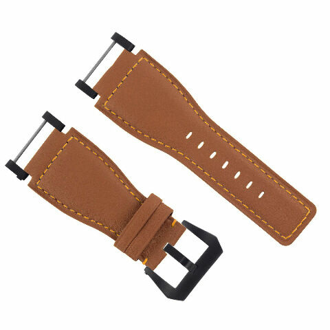 24MM FOR SUUNTO CORE REPLACEMENT SMOOTH LEATHER WATCH BAND STRAP + BLACK PVD ADA - Picture 67 of 81