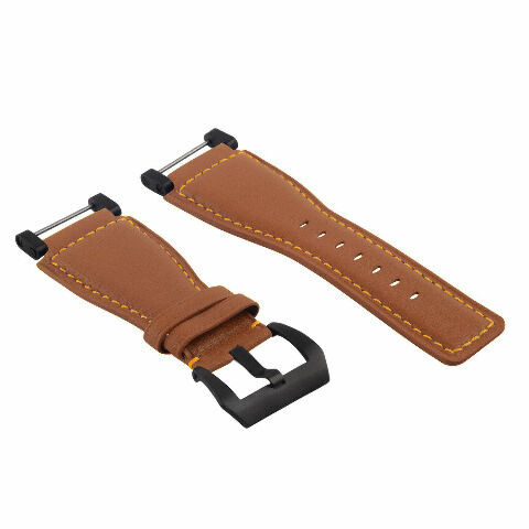 24MM FOR SUUNTO CORE REPLACEMENT SMOOTH LEATHER WATCH BAND STRAP + BLACK PVD ADA - Picture 68 of 81