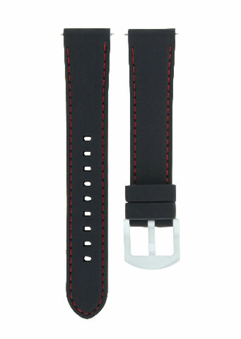 Black with red stitching