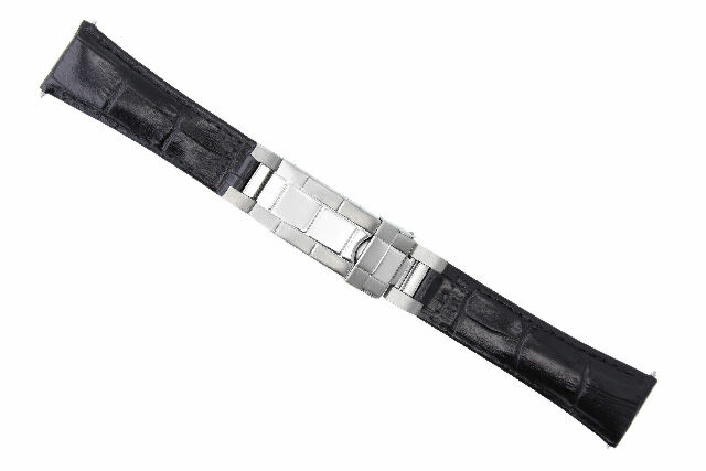 20MM LEATHER WATCH BAND STRAP FOR ROLEX DATEJUST SUBMARINER GMT EXPLORER - Picture 7 of 30