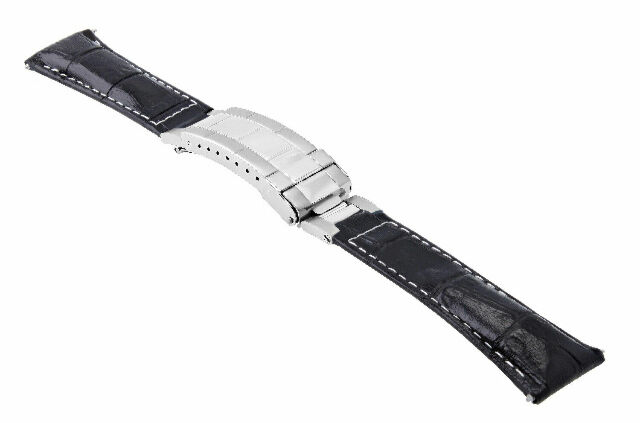 20MM LEATHER WATCH BAND STRAP FOR ROLEX DATEJUST SUBMARINER GMT EXPLORER - Picture 13 of 30