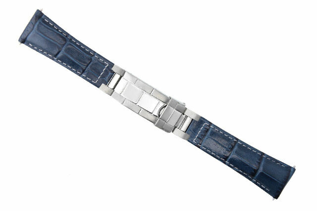 20MM LEATHER WATCH BAND STRAP FOR ROLEX DATEJUST SUBMARINER GMT EXPLORER - Picture 21 of 30