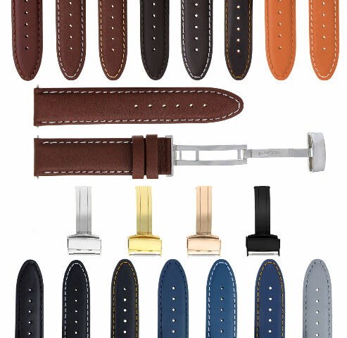 18-24MM LEATHER BAND SMOOTH STRAP CLASP FOR TISSOT PRC200 PRS200 - Picture 63 of 97