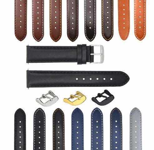 18-19-20-22-24-26MM GENUINE LEATHER BAND STRAP SMOOTH FOR FOSSIL
