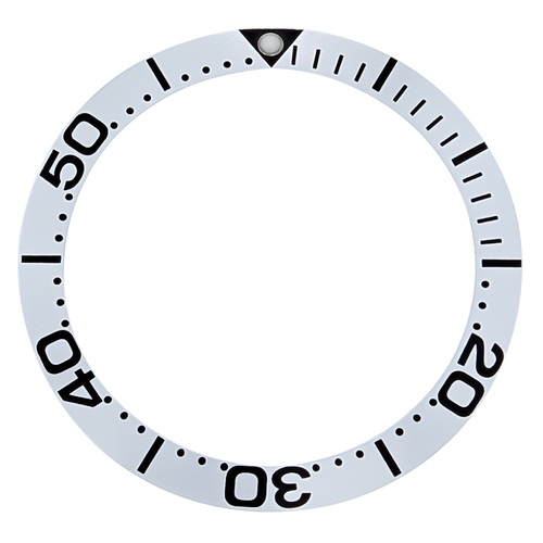 REPLACEMENT BEZEL INSERT SILVER LARGE NUMBERS FOR WATCH 38.10MM X 30