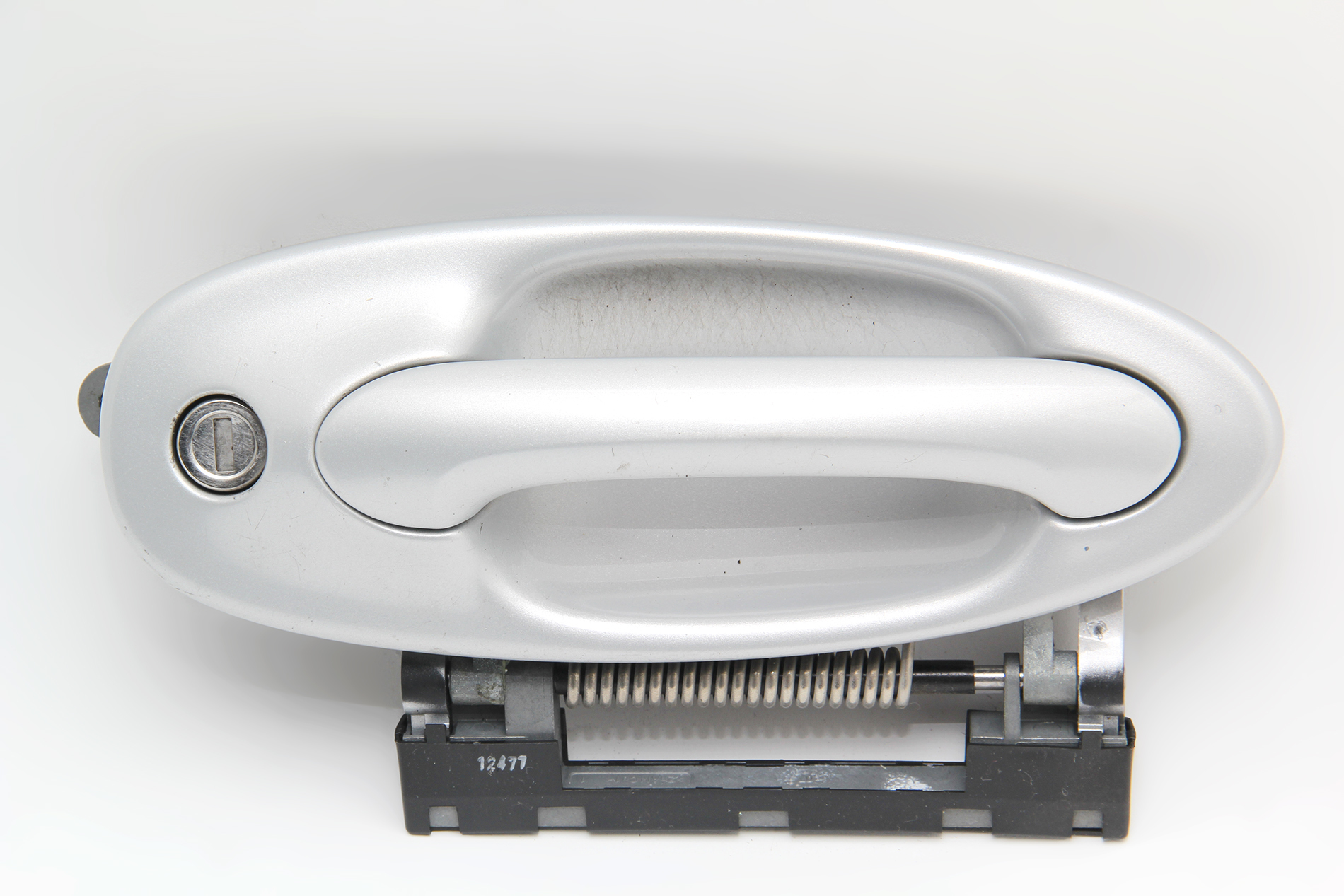 Saab 93 0812 Convertible Front Exterior Door Handle Left/Driver Silver, A740, OEM, 2008, 2009