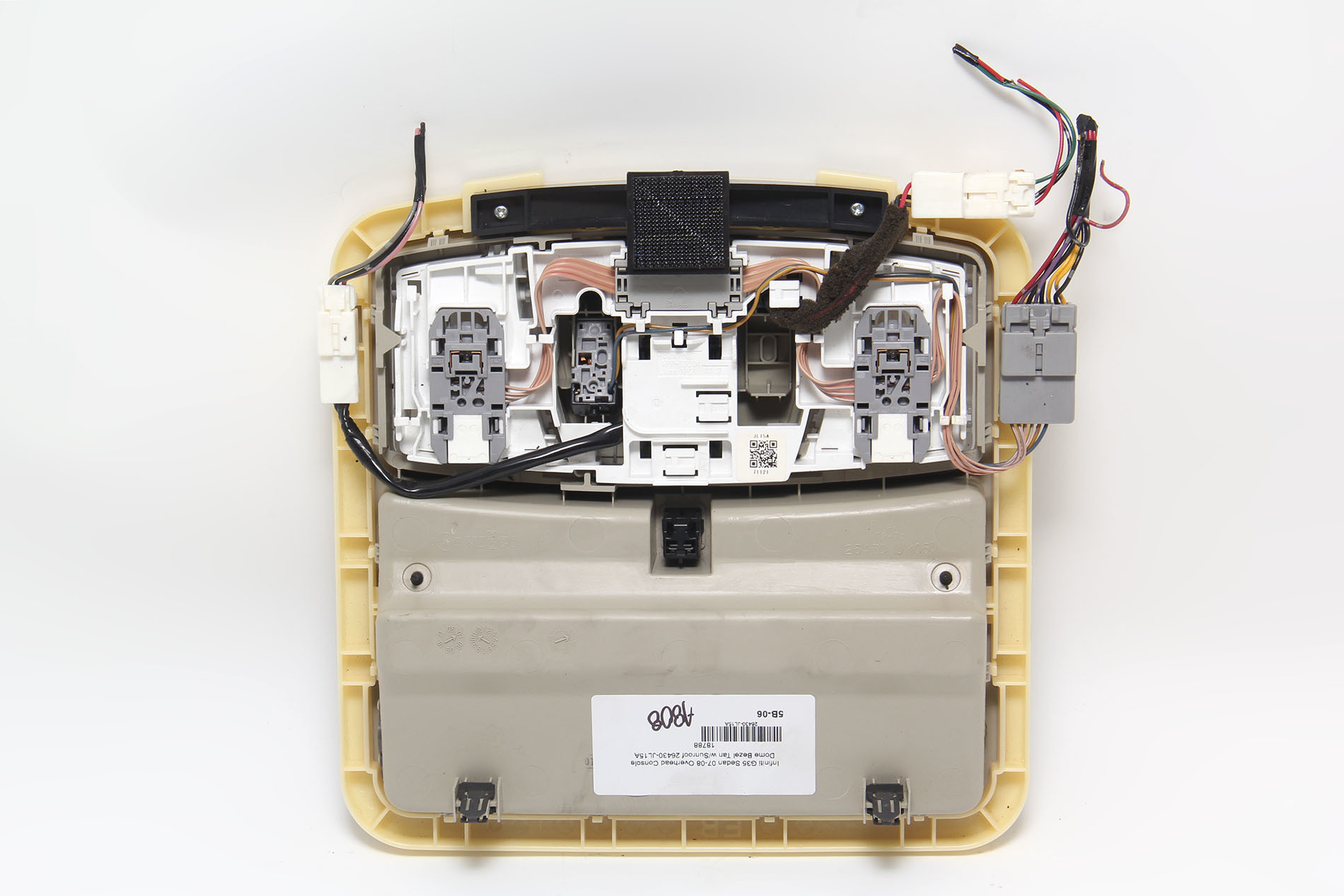 Infiniti G35 0708 Sedan Overhead Console Dome Bezel Tan w/Sunroof 26430JL15A , A808, OEM, 2007