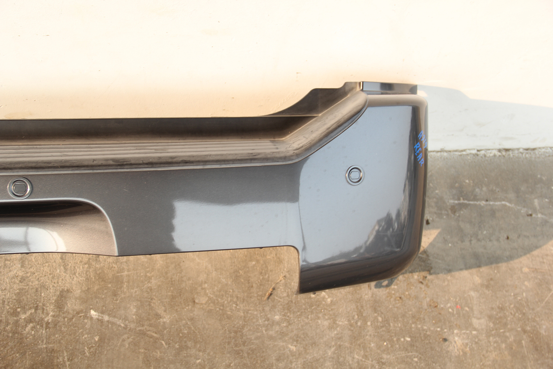 Infiniti QX56 Rear Bumper Cover 2 Piece w/Park Assist Sonar Grey OEM 04