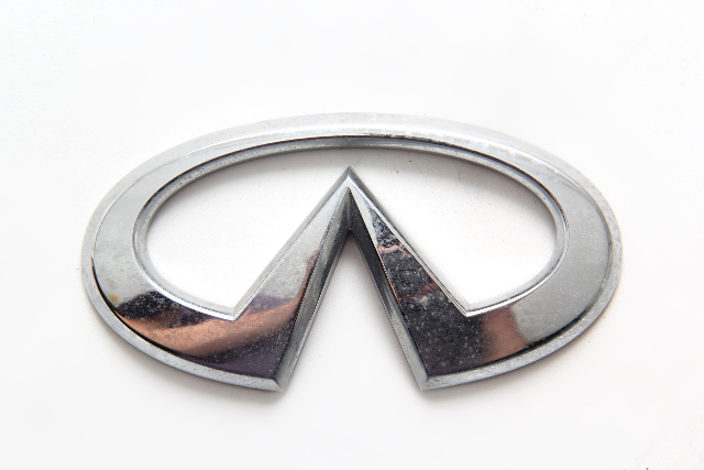 2003-2007 Infiniti G35 Coupe Emblem Logo for Trunk Deck Luggage Lid 84890-AM800, A566, OEM, 2003, 2004, 2005, 2006, 2007