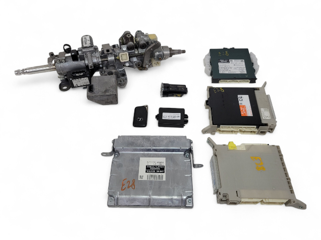 Lexus GS350 13-24 Steering Column, Smart Key, ECU, Multiplex Module, Key, Start/Stop Button Set(8), E028, OEM, 2013, 2014, 2015, 2016, 2017, 2018, 2019, 2020, 2021, 2022, 2023, 2024