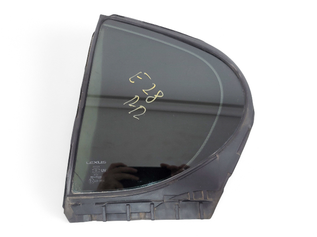 Lexus GS350 13-20 Rear Quarter Glass Window Left/Driver Side 68124-30590, E028, OEM, 2013, 2014, 2015, 2016, 2017, 2018, 2019, 2020