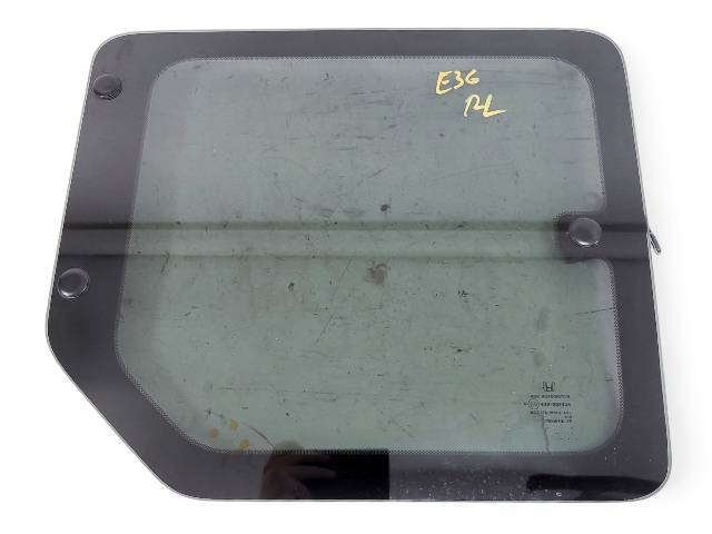 Honda Element 03-11 Rear Left/Driver Door Glass Window 73451-SCV-A11, E036, OEM, 2003, 2004, 2005, 2006, 2007, 2008, 2009, 2010, 2011