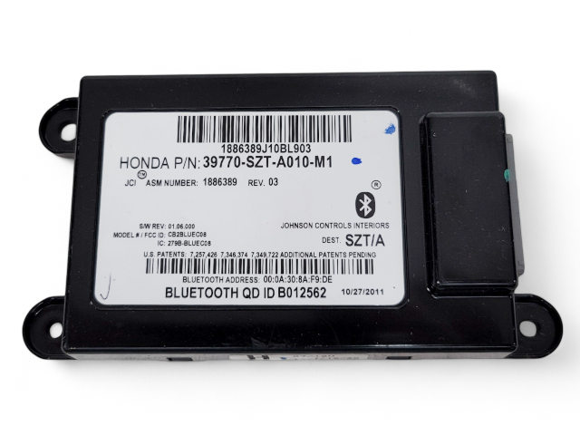 Honda CR-Z CRZ 11-15 Bluetooth Control Unit Module, 39770-SZT-A01, E037, OEM, 2011, 2012, 2013, 2014, 2015