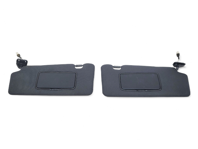 Nissan 370Z 09-20 Sun Shade Visor Left/Right Set Black 96401-1EJ0A, E038, OEM, 2009, 2010, 2011, 2012, 2013, 2014, 2015, 2016, 2017, 2018, 2019, 2020