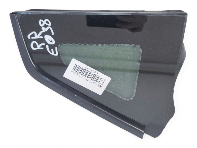 Nissan 370Z 09-20 Quarter Right/Passenger Glass Window 83306-1EA0A, E038, OEM, 2009, 2010, 2011, 2012, 2013, 2014, 2015, 2016, 2017, 2018, 2019, 2020