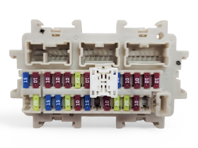 Nissan 370Z 09-20 Interior Relay Fuse Block Box 24350-1UX1A, E038, OEM, 2009, 2010, 2011, 2012, 2013, 2014, 2015, 2016, 2017, 2018, 2019, 2020