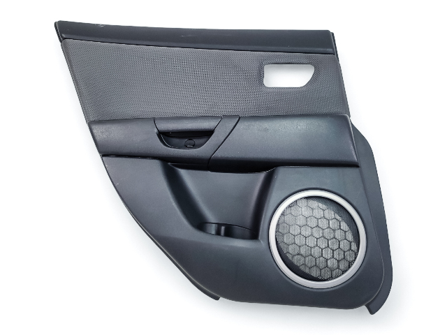 Mazda 3 Speed 07-09 Door Panel Rear Left/Driver Side Black, BAP1-68-55YB-02, E044, OEM, 2007, 2008, 2009