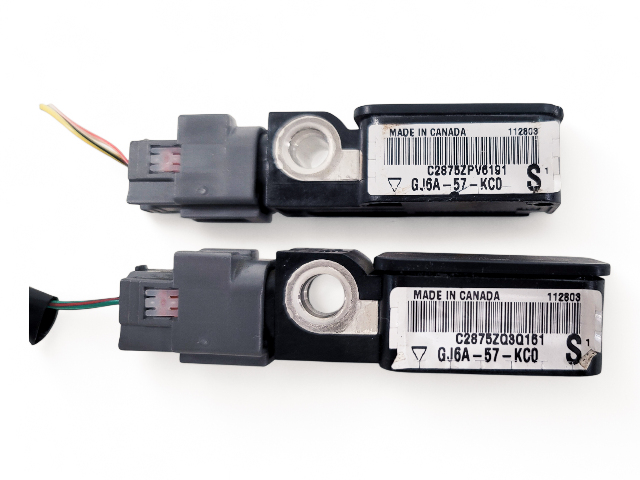 Mazda RX-8 RX8 04-11 SRS Crash Impact Side Sensor Set, GJ6A-57-KC0, E046, OEM, 2004, 2005, 2006, 2007, 2008, 2009, 2010, 2011