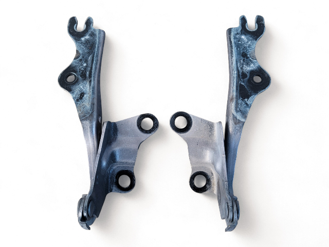 Mazda RX-8 RX8 04-11 Hood Hinge Left/Right 2 Piece Set Kit Gray, E046, OEM, 2004, 2005, 2006, 2007, 2008, 2009, 2010, 2011