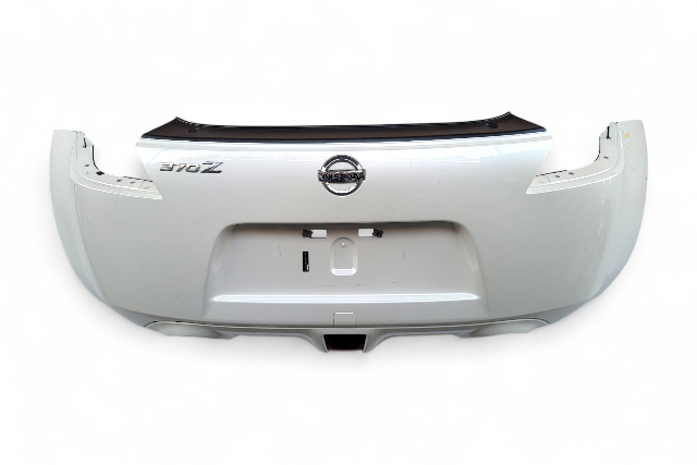 Nissan 370Z 09-20 Coupe Rear Bumper Cover White HEM22-1EA0H, E047, OEM, 2009, 2010, 2011, 2012, 2013, 2014, 2015, 2016, 2017, 2018, 2019, 2020
