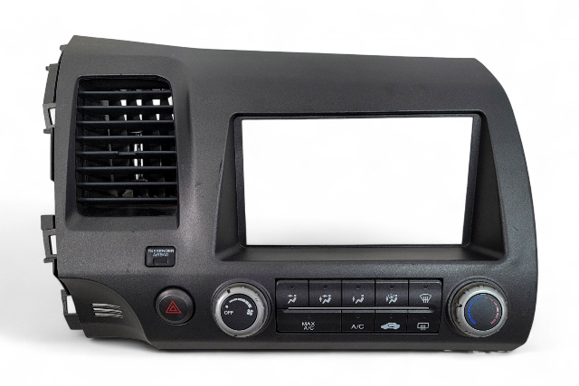 Honda Civic SI 06-11 Center Climate Control Dash Panel A/C Vent Radio Bezel 77250-SNA-A02ZA, E049, OEM, 2006, 2007, 2008, 2009, 2010, 2011