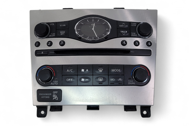 Infiniti G37 09-13 Sedan Audio Climate Display Control Unit Module 25391-1UF3A, E050, OEM, 2009, 2010, 2011, 2012, 2013