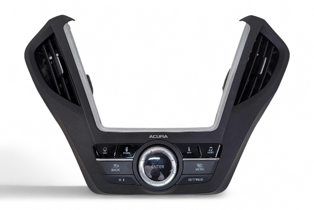 Acura MDX 14-20 Instrument Center Air Vent Bezel & Audio Navigation Control Switch 77250-TZ5-A01ZB, E051, OEM, 2014, 2015, 2016, 2017, 2018, 2019, 2020