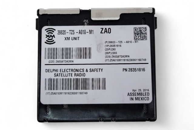 Acura MDX 14-16 Tuner XM Radio Control Module Unit 39820-TZ5-A01, E051, OEM, 2014, 2015, 2016