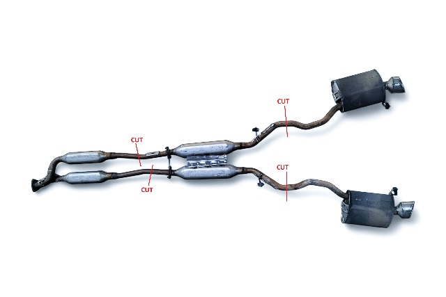 Acura RL 05-08 Exhaust Pipe Assembly, 18220-SJA-A03, 18305-SJA-E01, E052, OEM, 2005, 2006, 2007, 2008