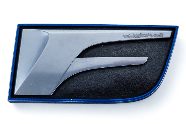 Lexus RC F 15-24 Front Right/Passenger Fender Emblem, 75361-24020, E055, OEM, 2015, 2016, 2017, 2018, 2019, 2020, 2021, 2022, 2023, 2024