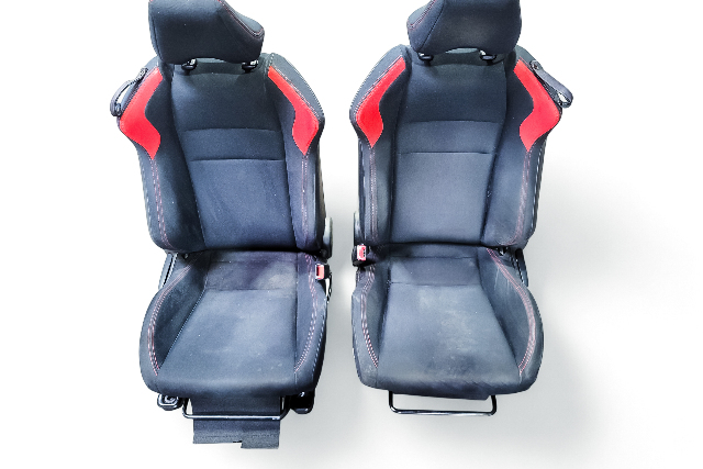 Scion FR-S 13-16 Front Left & Right Cloth Black/Red Seats SU003-04406, E057, OEM, 2013, 2014, 2015, 2016
