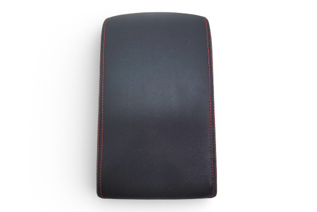 Subary Forester 19-24 Front Center Console Arm Cover Trim Lid Black And Orange Stitching, 92114SJ020VH, E064, OEM, 2019, 2020, 2021, 2022, 2023, 2024